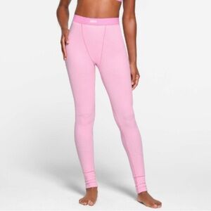 SKIMS Pink Ribbed Leggings